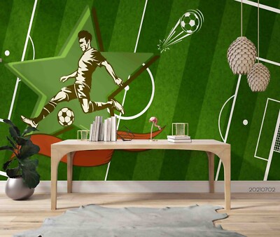 3D Football Sports Illustration Self-adhesive Removable Wallpaper Murals 6