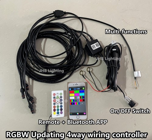 15.5" RGBW Color Changes LED Wheel Rings Rim Lights Remote+Bluetooth APP Control - Picture 3 of 11