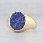 Natural Lapis Lazuli Signet Ring 925 Sterling Silver Ring For Men Gift For Him