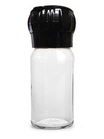 Glass Salt, Spice Or Pepper Mill. Four Ounce Glass Bottle With Black Grinder Mec on sale Glass Salt, Spice Or Pepper Mill. Four Ounce Glass Bottle With Black Grinder Mec on sale