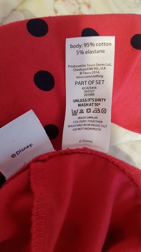 Disney Minnie Mouse Polka Dot Spotted Red Leggings Size 2-3 Years - Picture 4 of 4