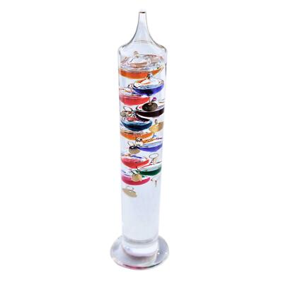 44 cm hohes freistehendes Galileo Thermometer mit zehn schwimmenden Kugeln