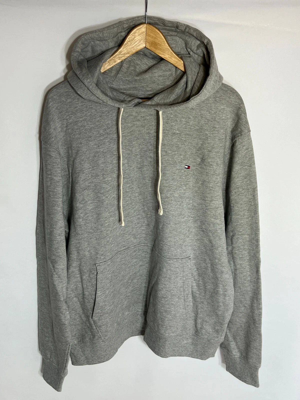 Tommy Hilfiger Flag Terry Drawstring Hoody | Men's | Grey | 2XL