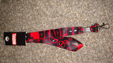 NEW MARVEL DEADPOOL Lanyard 1.0" - Deadpool Face Name Logo Scattered REVERSIBLE
