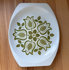 J & G Meakin Maidstone Oval Ceramic Platter White/Green Floral England  31cm.