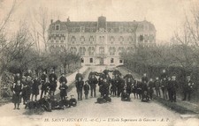 Vintage Saint-Aignan France Boys School Postcard Early 1900s