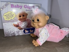 Russ Berrie Baby Giggles Troll Doll Crawling Original Box 10" 9110 Not Working