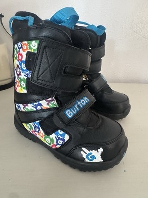 BURTON Grom Kids Snowboard Boots Size 2 Black Multicolor Youth Boots Winter