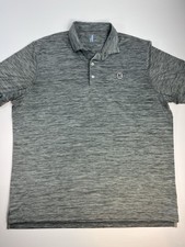 Johnnie O Polo Shirt Mens XL Gray Striped Featherweight Performance Golf Stretch