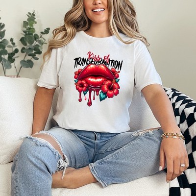 Kiss Of Transformation Damen Ring-Spun T-Shirt Gothic Vampir Geschenk für Sie
