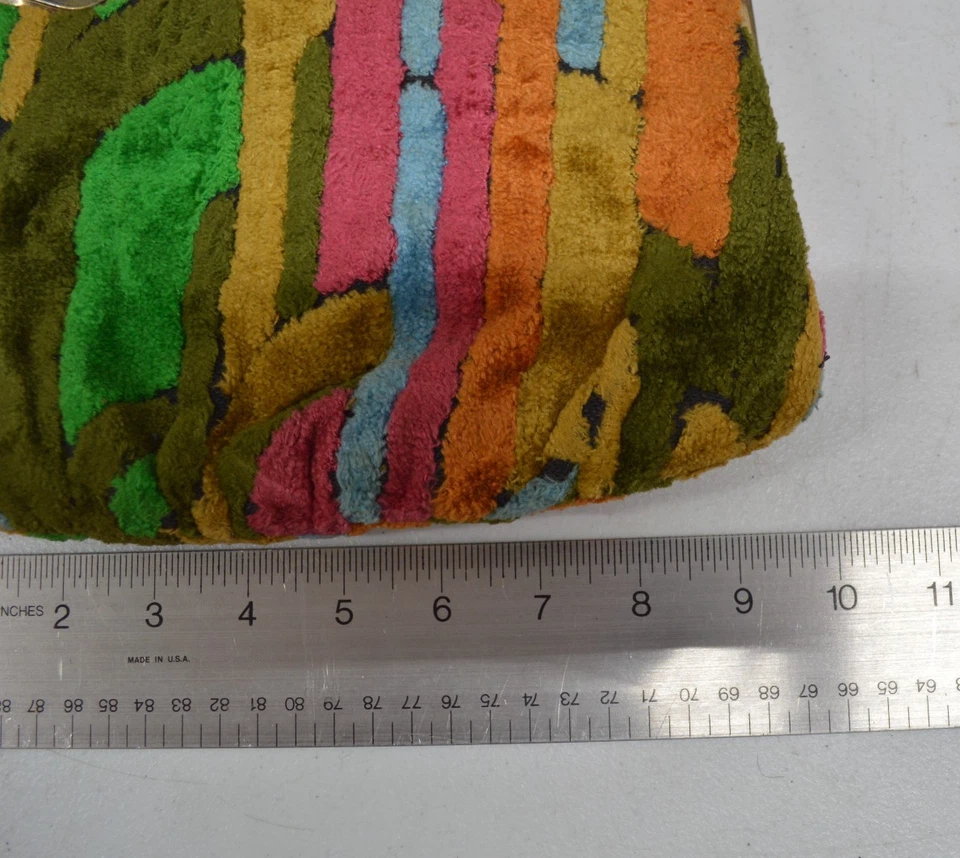 Bolso sin asas vintage de terciopelo multicolor con asa de cadena bolso de noche retro Foto 2 de 3