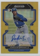 2022 Panini Prizm Draft Picks Gold /10 Jordan Sprinkle #PDP131 Auto 1t3