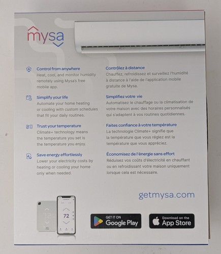 Mysa Smart Thermostat for Mini-Split Heat Pumps & Air Conditioners White - New - Picture 2 of 3