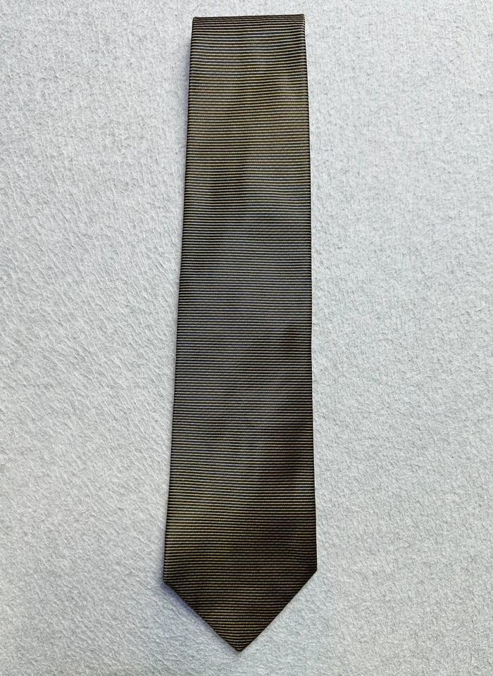 VINTAGE Brandini Gravata Gravata Adulto Marrom Preto Designer Seda EUA Masculino - Imagem 2 de 4