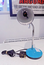 Dunelm Gooseneck Table Lamp Desk Light in Blue Tested Working