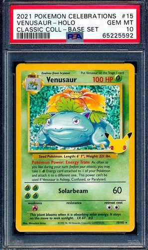 Venusaur 2021 Pokemon Celebrations #15 Classic Collection Holo PSA 10