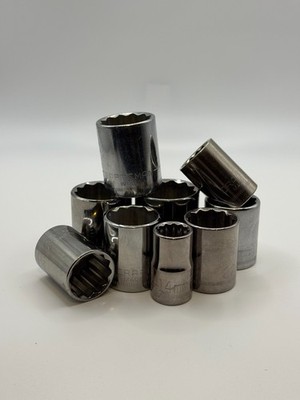 Vintage Craftsman Sockets, 1/2 Drive, Metric, 12pt, Multiple Sizes, USA Made!