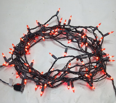 Halloween Orange String Lights, 25ft 100 Bulbs, Party Porch Garden Decor