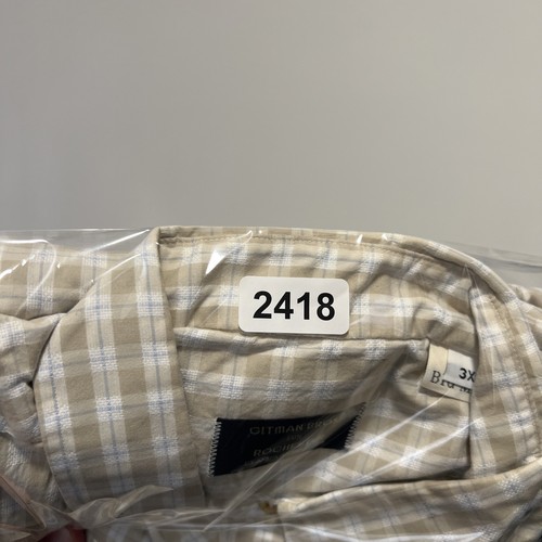 Vintage Gitman Bros Big Man Hemd Herren 3X beige kariert adretter Oxford hergestellt in den USA - Bild 8 von 8