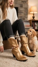 Women Brown Chain Boot Bracelet Anklet Shoe Charm Scorpion Animal Jewelry PAIR