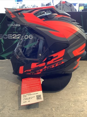 LS2 Adventure Motorradhelm Explorer Alter schwarz orange X-Small Dual Sport 