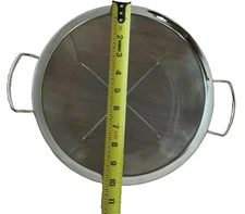 10 Inch Round Kitchen Strainer with Dual Handles, Stainless Steel Mesh Colander