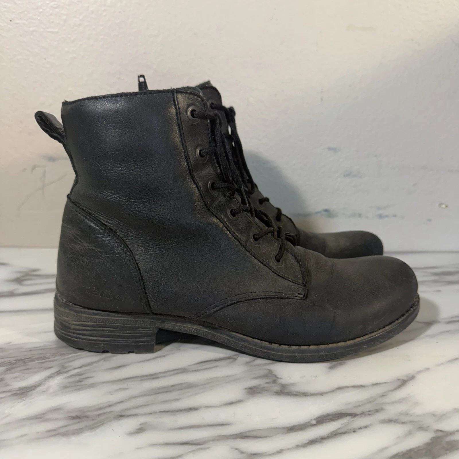Taos Boot Camp Womens EU 38 US 7-7.5 Black Zip Lace Ankle Boots Combat Grunge