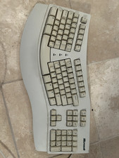 Microsoft Natural Ergonomic White PS2 Wired Keyboard 59758 