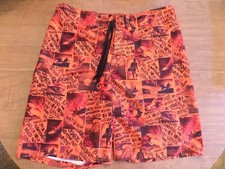 Mens Joe Boxer Swim Shorts SIZE MEDIUM California Surf Print Lined Swim Trunks