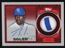 2021 Topps Reverence Auto Patch Red 1/5 Jorge Soler #RAP-JS Patch Auto 4r3