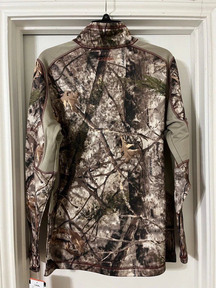 Cabela’s Camo 1/4 Zip Pullover Long Sleeve Men’s Med NWT Fleece Inner - Image 2 of 4