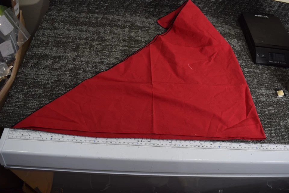 Boy Scout Red Embroidered Edge Neckerchief Neck Cloth Triangle Bandana BSA Large - Image 3 of 4