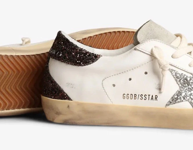 Scarpe Golden Goose Super-Star Donna stella argento tallone glitter - Immagine 4 di 4