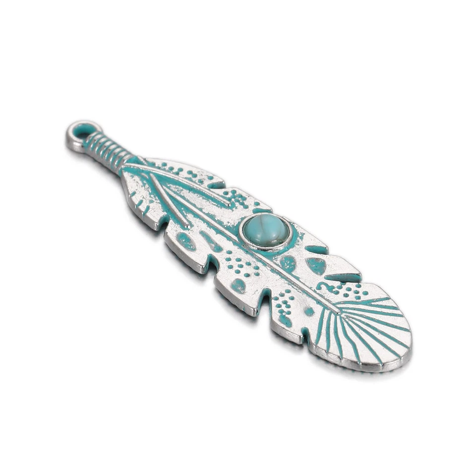 Conjunto de 50 piezas de colgantes con dijes turquesa vintage boho joyería para hacer accesorios hágalo usted mismo Foto 3 de 4