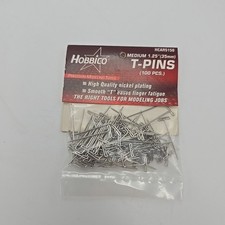 HOBBICO 1.25" LARGE NICKEL PLATED T-PINS ( PACKAGE OF 100 )( PART # HCAR5150 )
