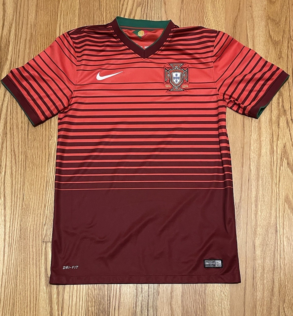 Nike National Team Portugal Football Jersey Mens Small Red 2014 Dri-Fit - JENS