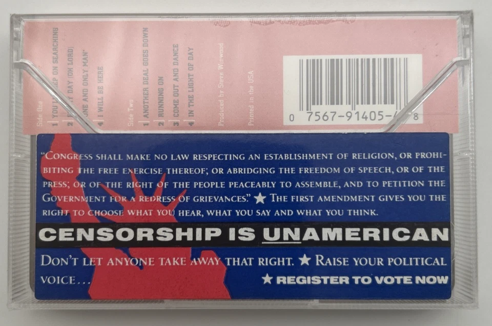 Sealed STEVE WINWOOD "Refugees Of The Heart" Cassette Tape 1990 Hype Sticker - Image 2 of 3