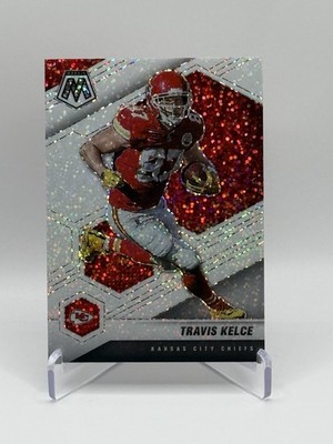 2021 Panini Mosaic Travis Kelce #4 Mosaic White Sparkle Prizm