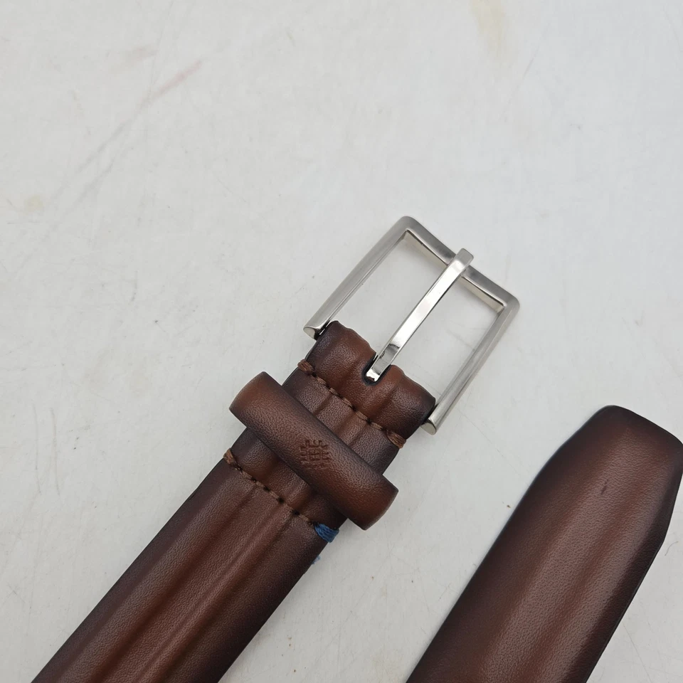 Vestido Ryan Seacrest Cinturón Cuero Marrón Para Hombre 36 Hebilla Níquel Foto 4 de 4