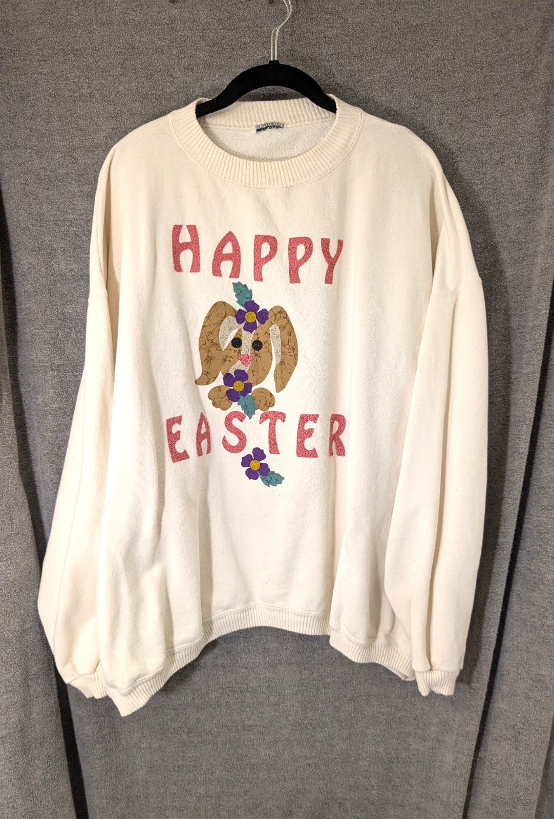 Plus Size 3x Patchwork Bunny Happy Easter Cotton … - image 1