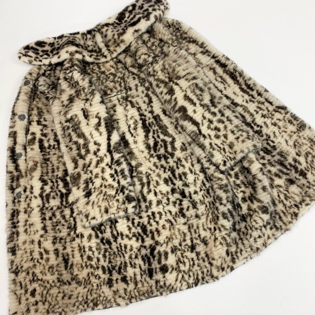70B9 FENDI Leopard Print Dyed Mink Cashmere 100% Reversible Coat Fur Used AYAN-0 thumbnail 8