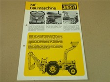 Prospekt Massey Ferguson MF 3165R Baggerlader mit Perkins Motor von 1966