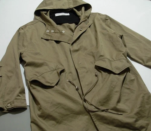IRO Paris Harmon Hooded Parka Mens Medium Coat Jacket Zipper Snap Buttons - product listing photo