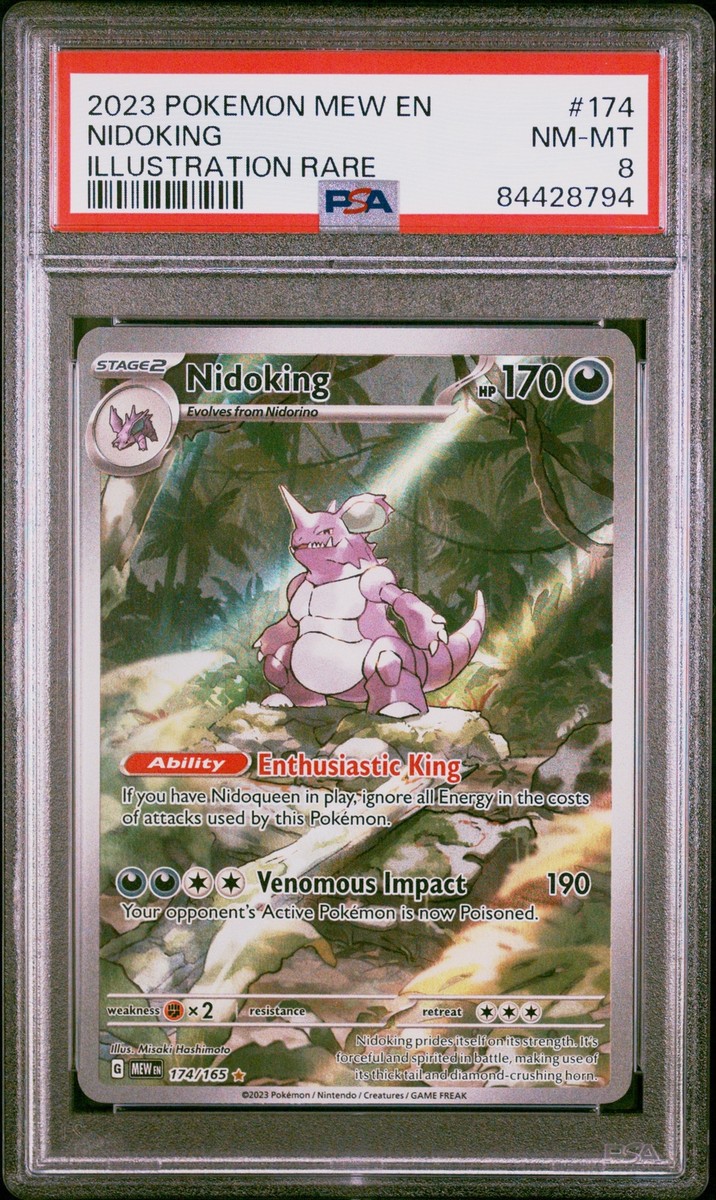 PSA 8 Nidoking Illustration Rare #174 2023 Pokemon Mew En 151