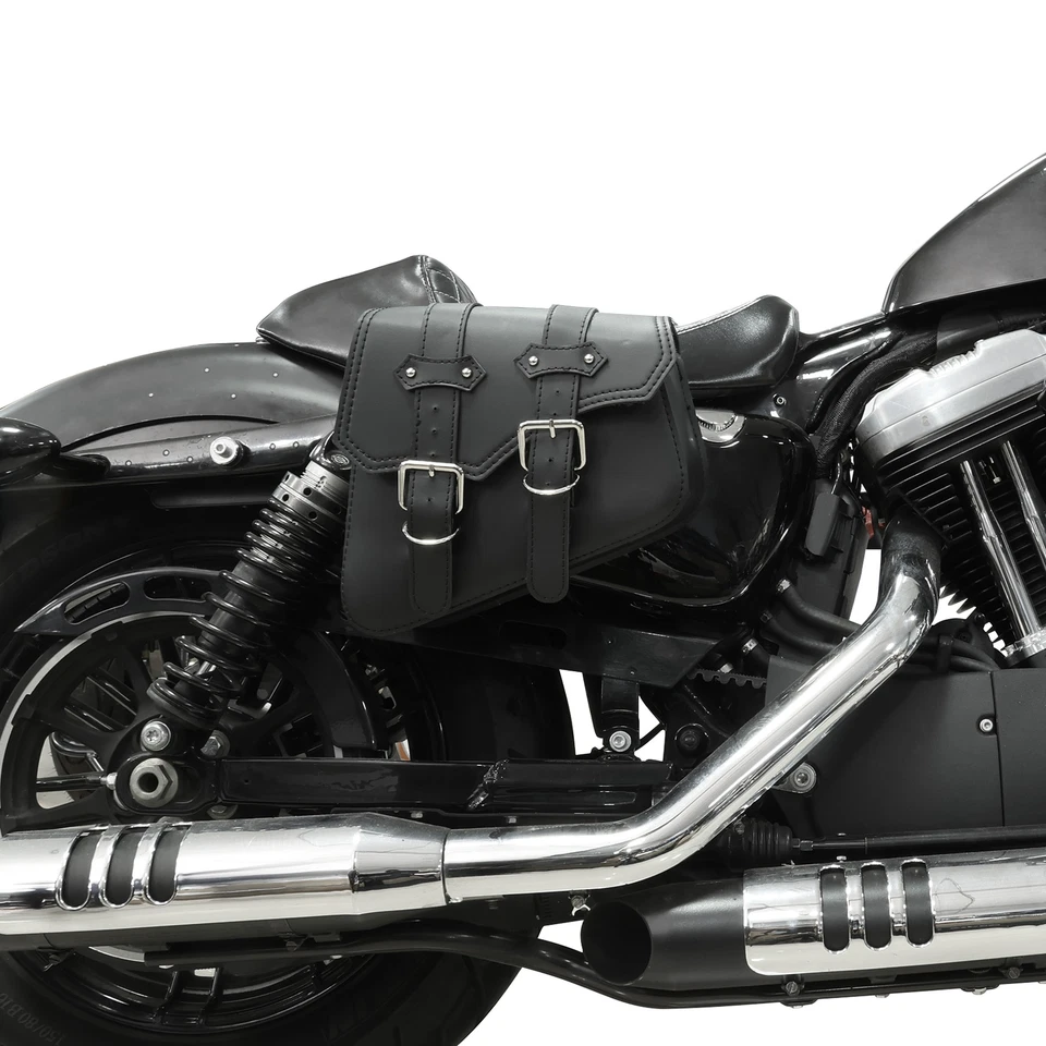Черные седельные сумки багажная сумка подходит для Harley Davidson Sportster XL883 1200 48 72 - Изображение 3 из 4