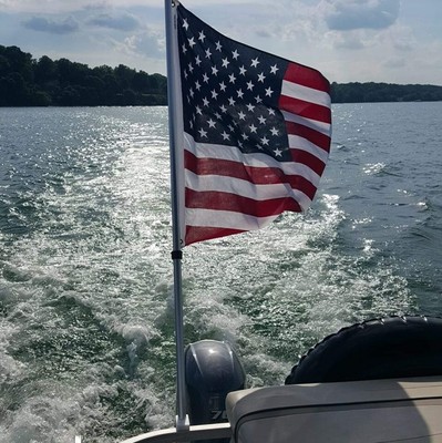 Pontoon Boat/ Party Barge Removable Flag Holder, holds 