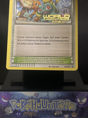 Tarjeta Pokemon XY176 Champions Festival Der Champions ALEMÁN World 2016 Promo Casi Nuevo - Imagen 3 de 5