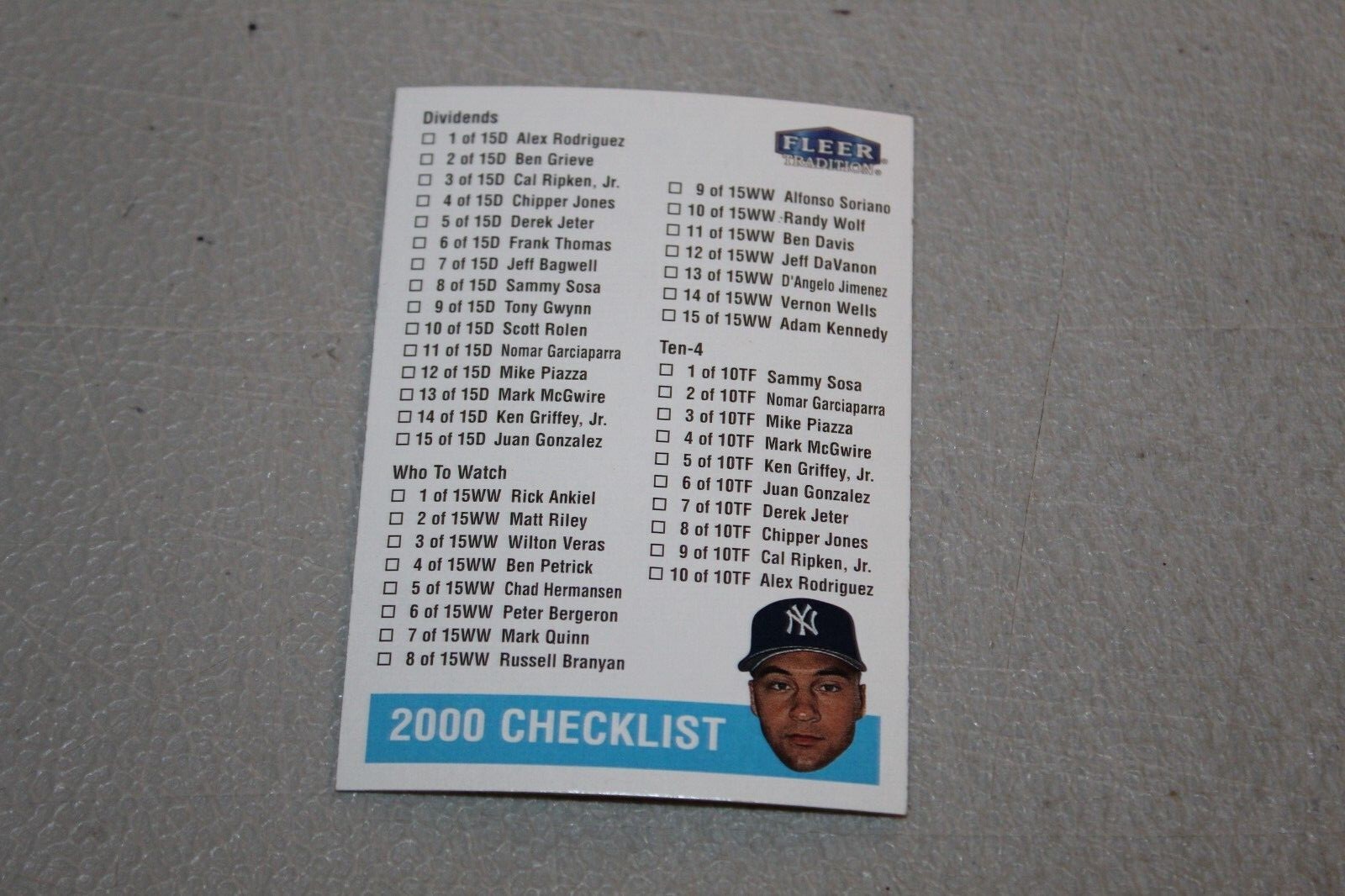 2000 Fleer Tradition Baseball Card Complete Finish Your List Set Pick #226-450