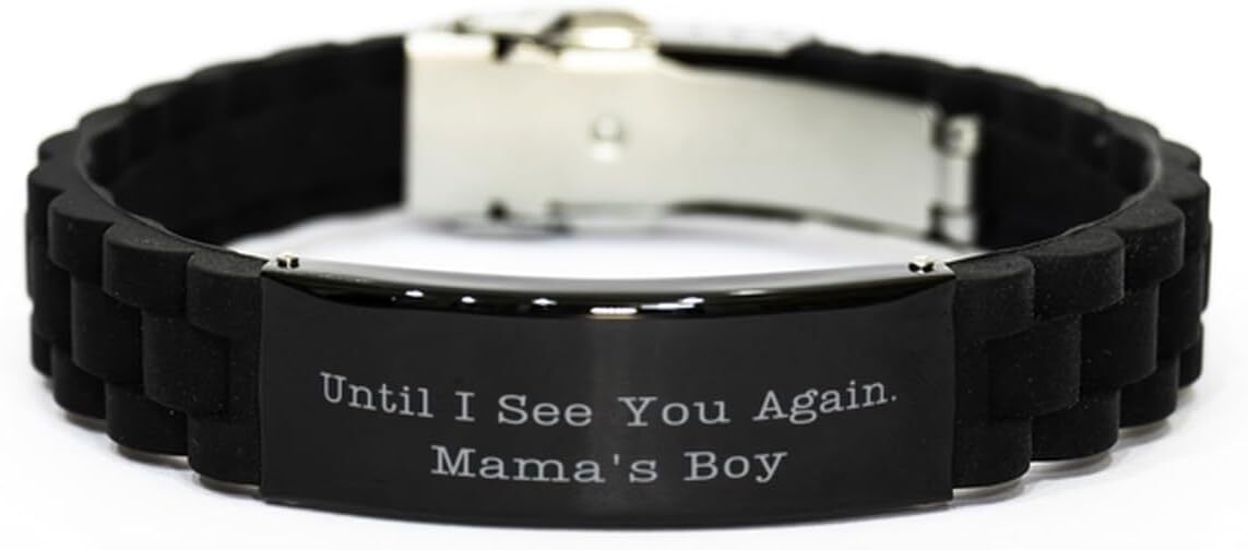 Bracelet In Memory Of Mama's Boy,Memorial Remembrance Gifts Engraved Bracelet