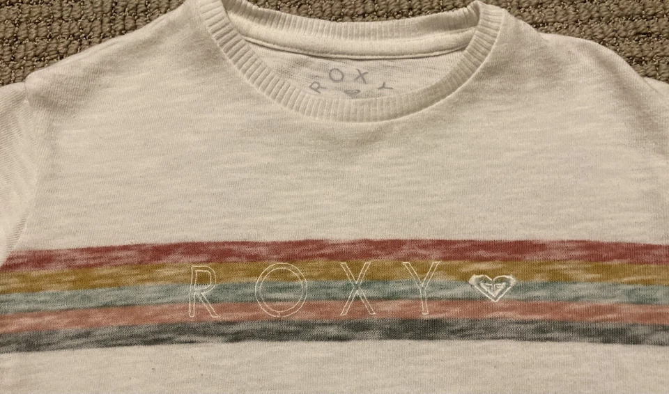 Girls Roxy Crop Top, Neutral, Size Small, Free Shipping - Image 2 of 2